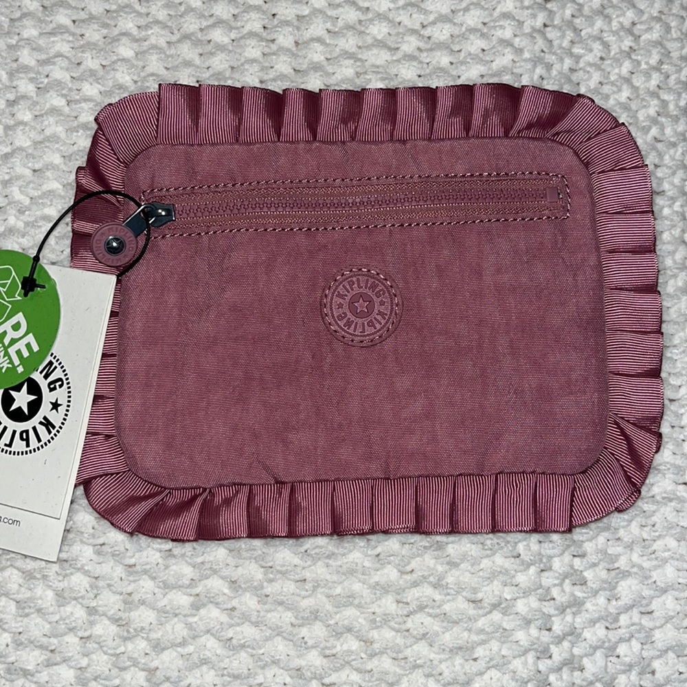 NWT: Kipling ruffle pouch